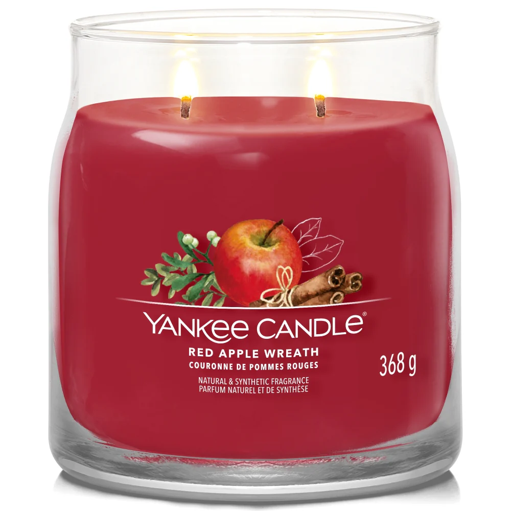 Yankee Candle Red Apple Wreath Medium Signature Jar Candle - Image 2