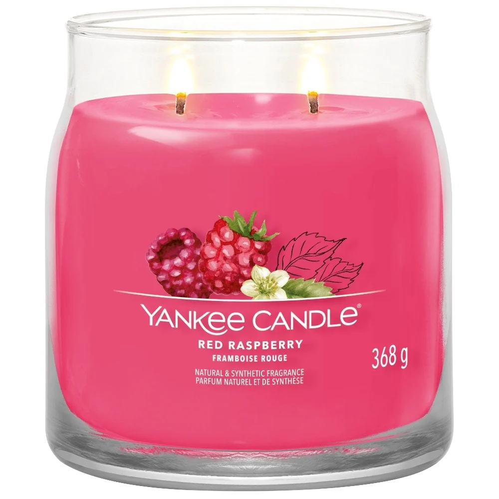 Yankee Candle Red Raspberry Medium Signature Jar Candle - Image 2